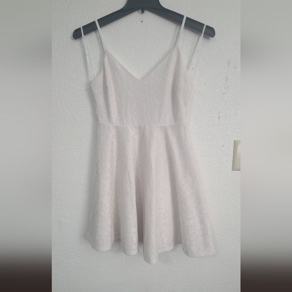 Lulus Dresses & Skirts - Lulu's White Lace Spaghetti-Strap Fit-and-Flare Dress